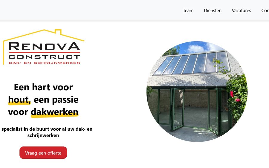 Startpagina van Renova Construct